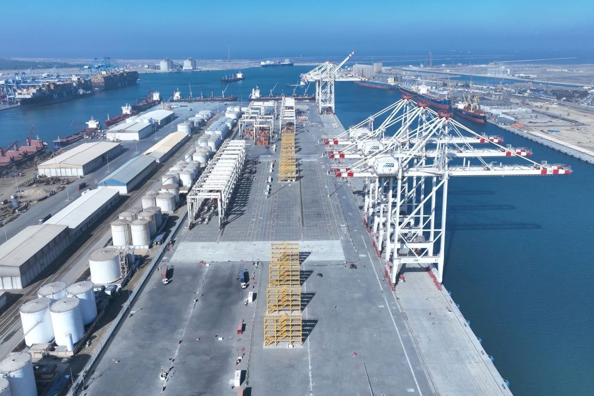 A giant container terminal at Damietta port of capacity 3.5million container annually