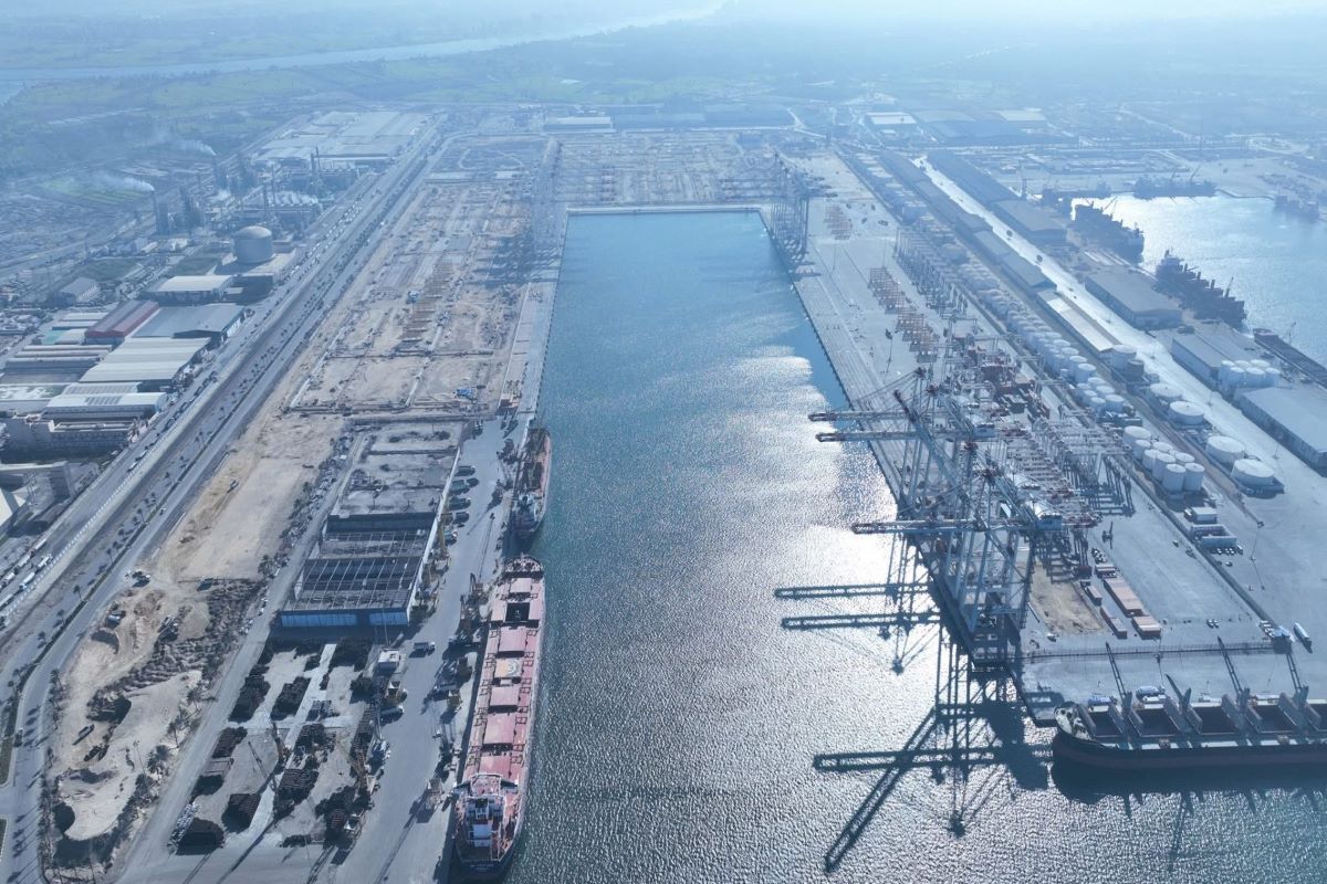 A giant container terminal at Damietta port of capacity 3.5million container annually