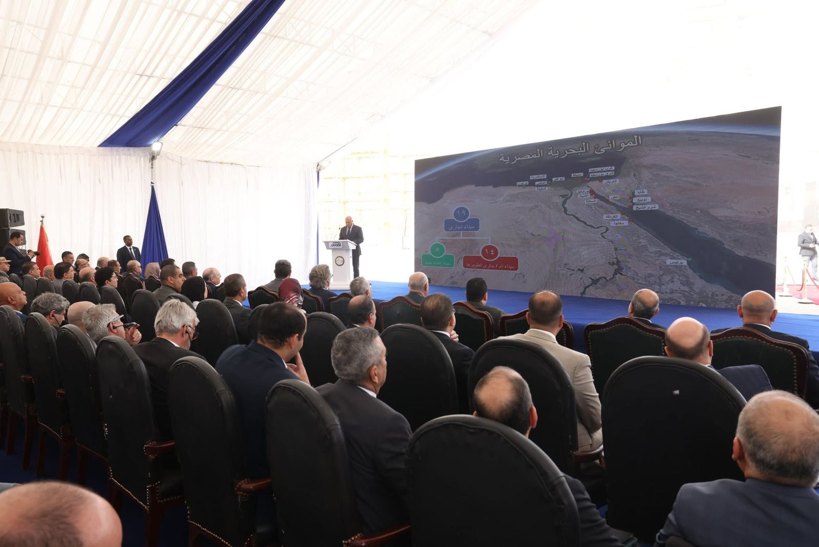 كامل الوزير يشهد انطلاق التشغيل التجريبي التجاري لمحطة «تحيا مصر 1» بـميناء دمياط